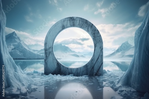 Magic portal in the arctic, Portal to ice dimension, Generative AI