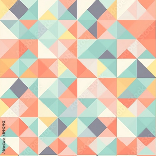 Wallpaper Mural Seamless pastel geometric pattern with triangles created with Generative AI technology Torontodigital.ca