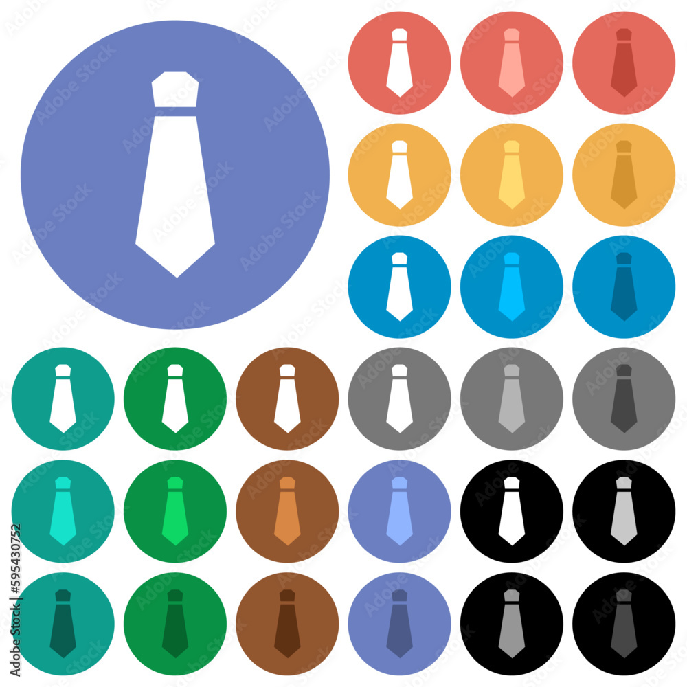 Tie solid round flat multi colored icons Tie solid round flat multi colored icons