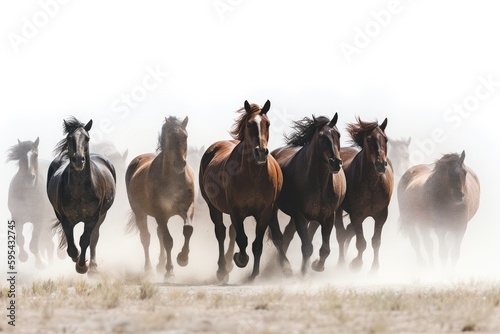 group of horses in field