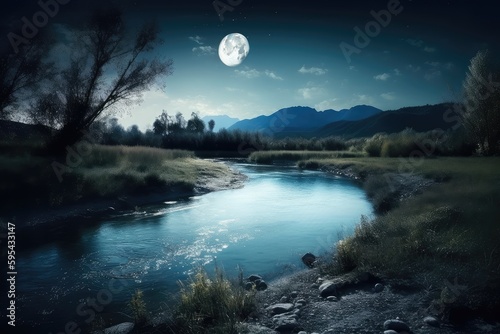 moon over the river