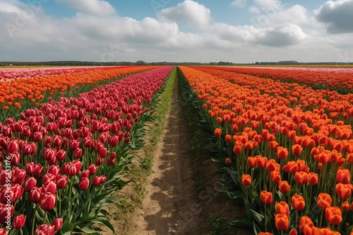 field of tulips