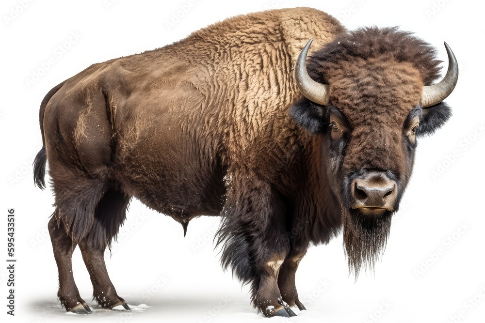 american bison isolated on white american bison isolated on white