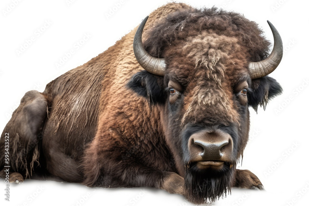 american bison isolated on white american bison isolated on white