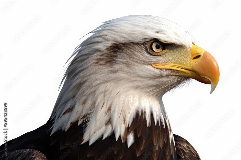 Fototapeta premium bald eagle isolated on white