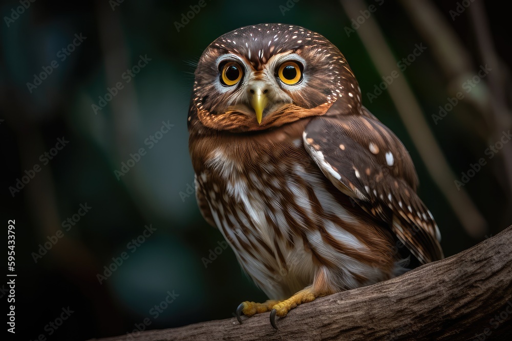 eagle owl on a branch eagle owl on a branch