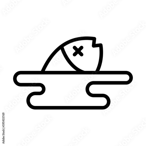 Icono de contaminación del océano. Agua del mar contaminada. Ilustración vectorial