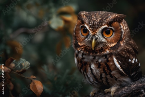 great horned owl in autumn © Man888
