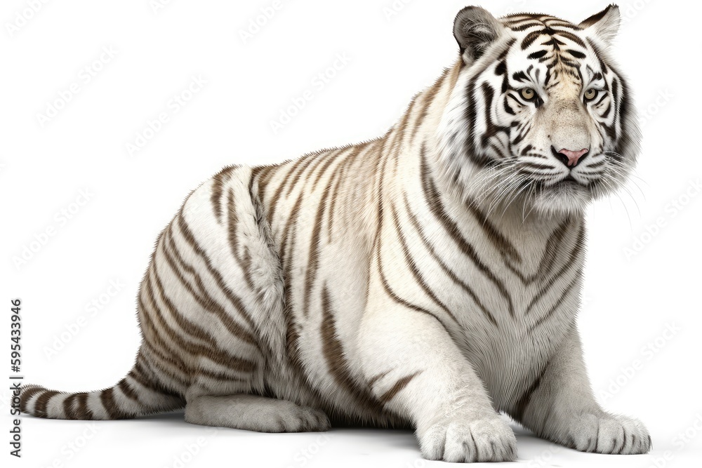 Obraz premium white bengal tiger isolated on white