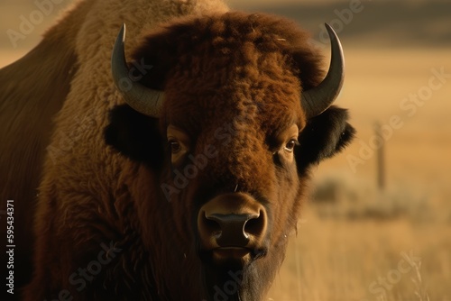 american buffalo in the field