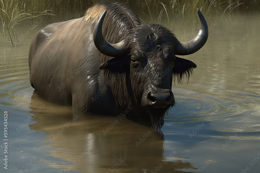 Obraz premium buffalo in water