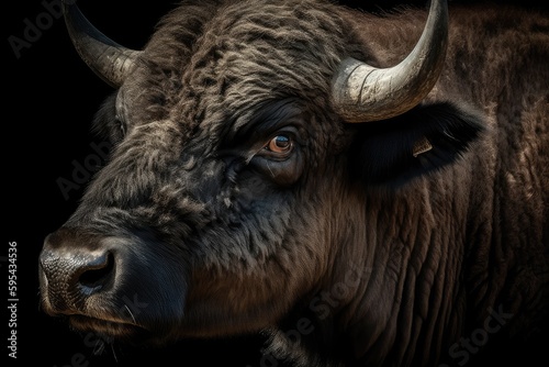 close up of a buffalo