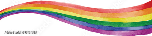 Rainbow  flag watercolor background.LGBT  Pride month texture concept. vector