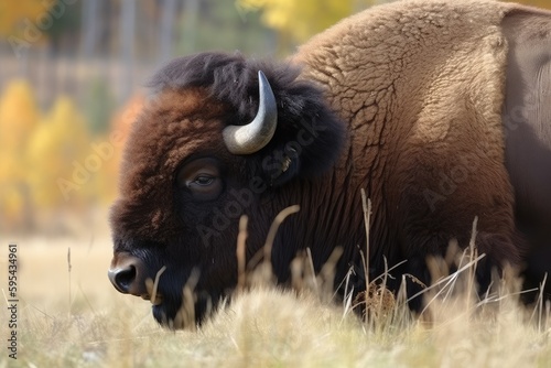 american bison in park national park