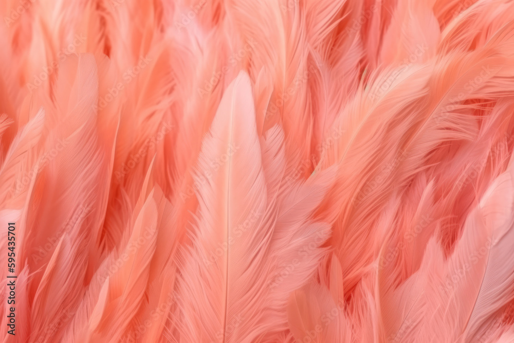 Abstract Coral feathers texture background. Generative AI