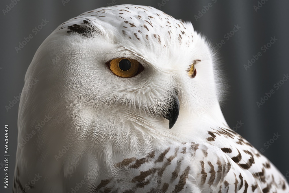 Obraz premium Snowy owl diagrammatic portrait