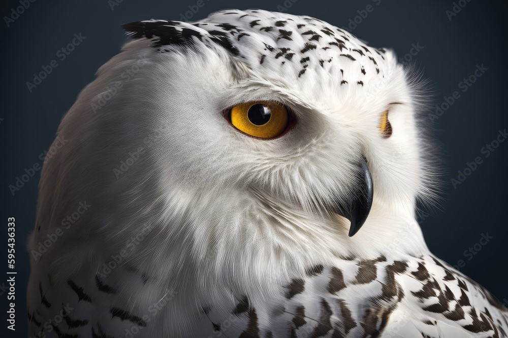 Obraz premium Snowy owl diagrammatic drawing.