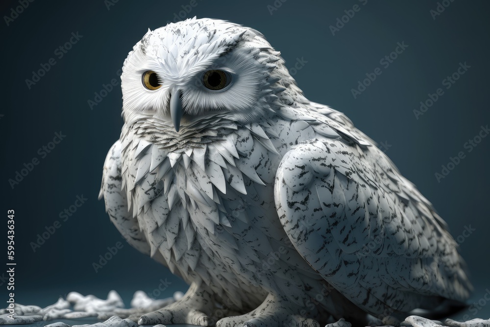 Fototapeta premium snowy owl in the sky