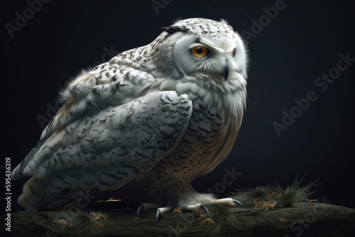 Snowy owl dark fantasy