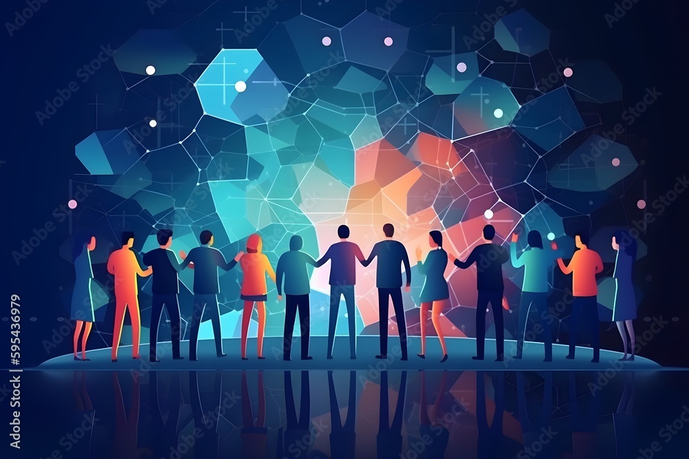 Panoramic Teamwork, empathy, partnership and Social connection in