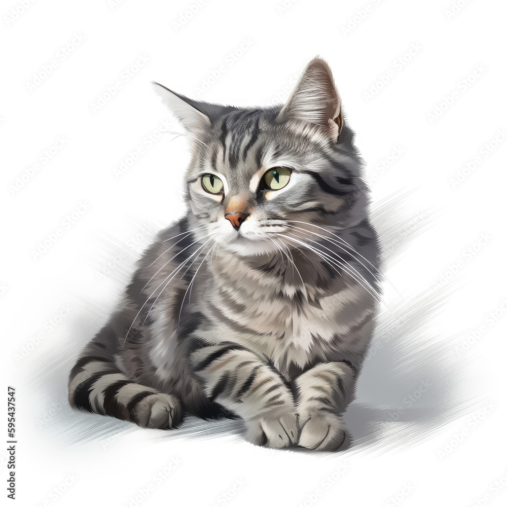 Fototapeta premium british cat isolated on white background