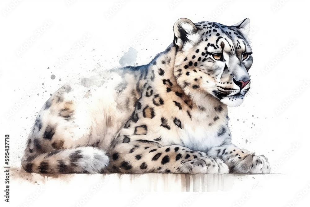 Obraz premium snow leopard on a rock