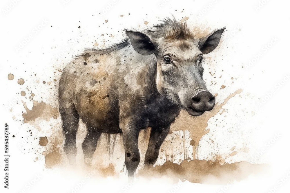 Fototapeta premium wild boar in the water