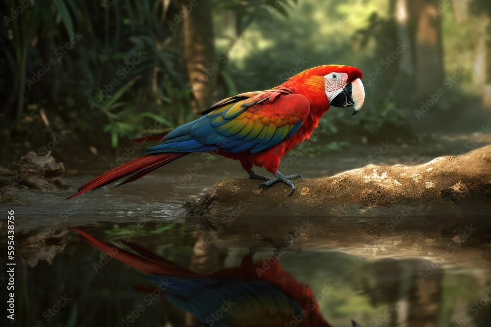 red and yellow macaw