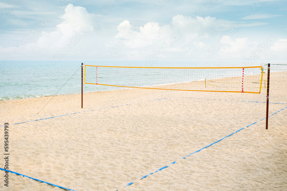 The summer sea beach volleyball court.