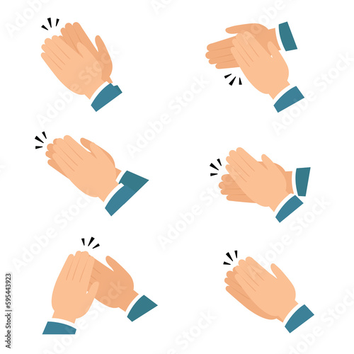 Photography Set of hands clapping vector, Applaud hands, High five signs