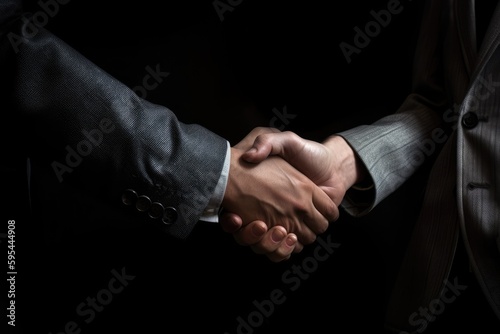 Hands shake business concept, a symbol of agreement, partnership, AI generated