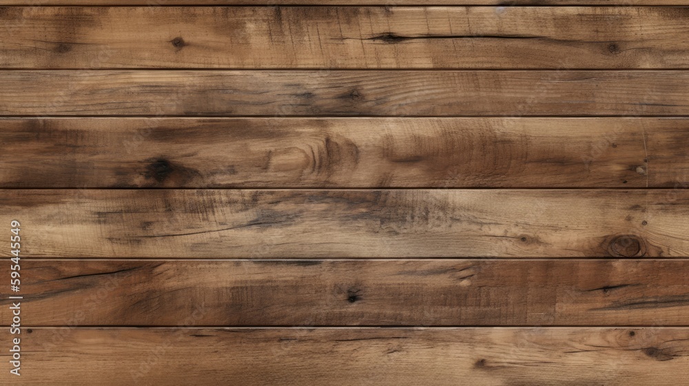 Fototapeta premium Seamless rustic brown wood texture background, AI generated