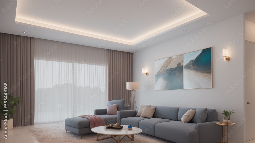 A Captivating Living Room With A Couch And A Coffee Table AI Generative A Captivating Living Room With A Couch And A Coffee Table AI Generative
