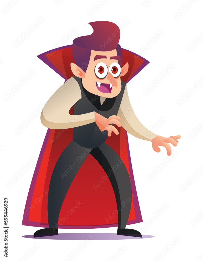 Cute dracula vampire character in cartoon style isolated on white background Cute dracula vampire character in cartoon style isolated on white background