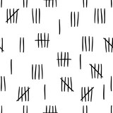 Tally mark seamless pattern isolate on white background.