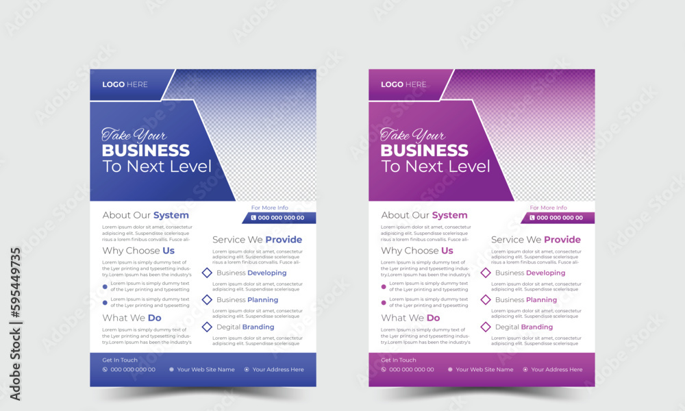 Corporate business flyer template design set with blue, marketing, business proposal, promotion, advertise, publication, cover page. new digital marketing flyer
