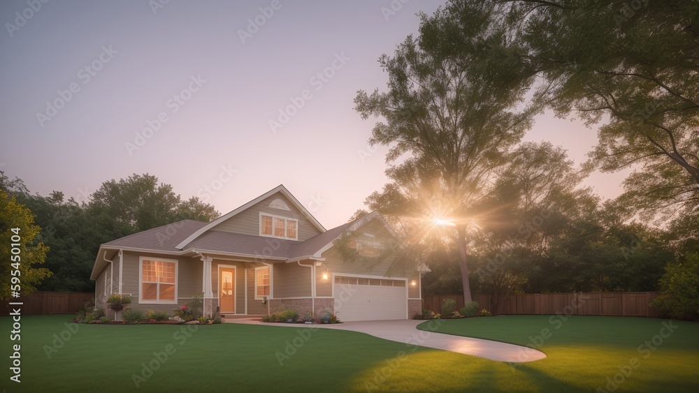 A Daring Image Of A House With A Driveway And A Driveway Leading To It AI Generative A Daring Image Of A House With A Driveway And A Driveway Leading To It AI Generative