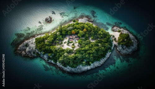 Fantasy meets serenity in this beautiful aerial Island Afternoon view featuring the tranquil hours  perfect as a background wallpaper for your devices Generative AI