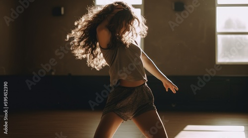 Woman dancing with passion photo