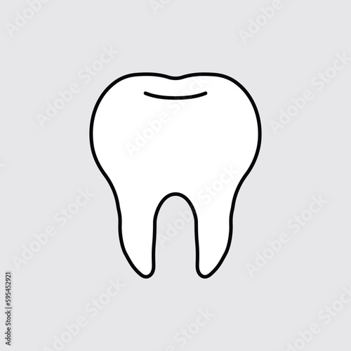 Tooth line icon, outline vector sign, linear style pictogram isolated on white. Symbol, logo illustration.