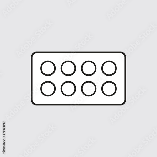 Pills strip vector isolated icon. Medicine and healthcare, medical support sign. Graph symbol for medical web site and apps design, logo, app, UI © dyeekc