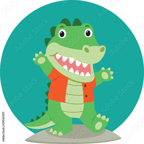 Happy Crocodille Cartoon Illustration