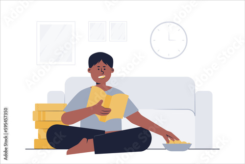 Students are reading books to prepare for exams in the semester.