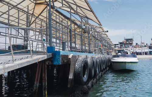 Motorboat at El Chaco pier, Paracas Ica Peru, photo