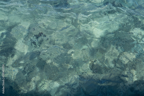 Background shot of aqua sea water surface. Red sea. Blue ocean water texture background. Surface of the sea.