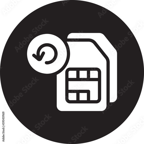 sim card glyph icon