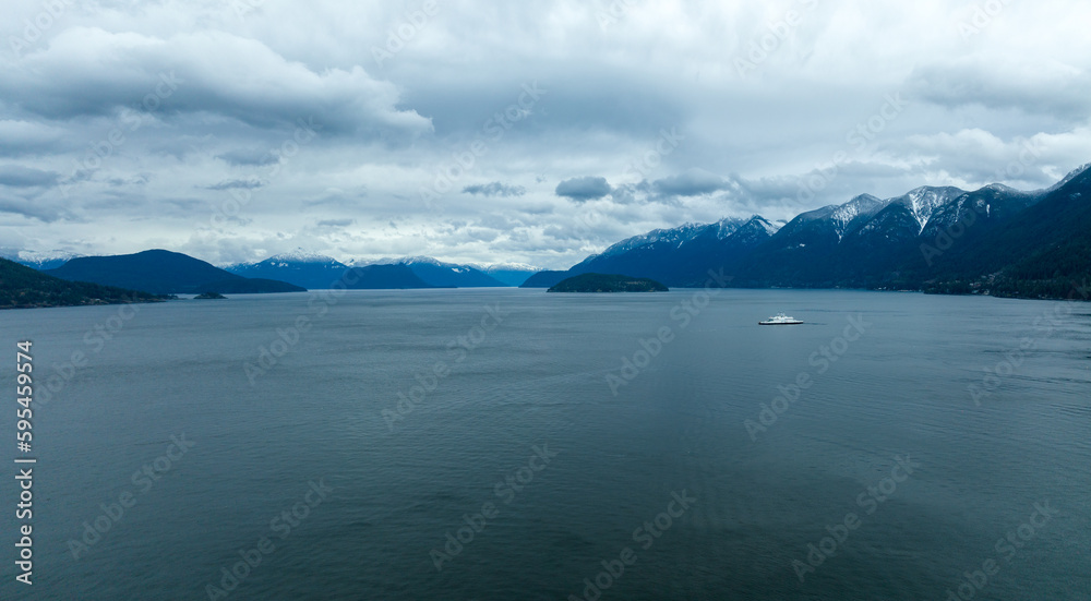 Horseshoe Bay Landscape in West Vancouver, British Columbia, Canada: Showcasing Ferries and Mountain Ranges Horseshoe Bay Landscape in West Vancouver, British Columbia, Canada: Showcasing Ferries and Mountain Ranges
