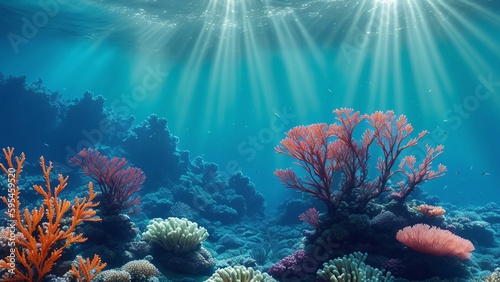 A Captivating Image Of A Coral Reef With Sunbeams