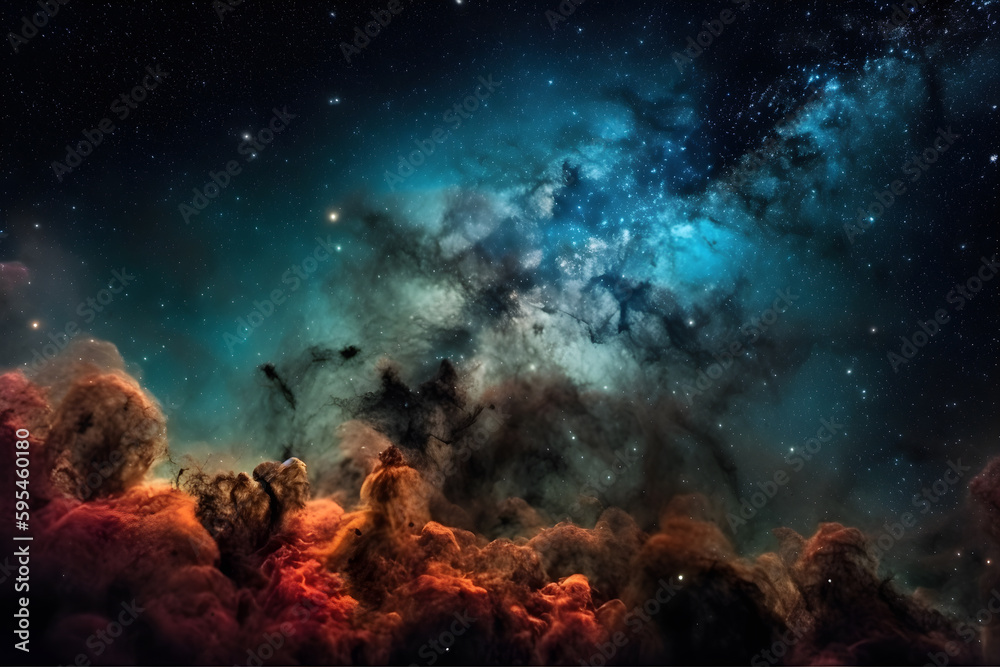 Fototapeta premium Huge Nebula and stars