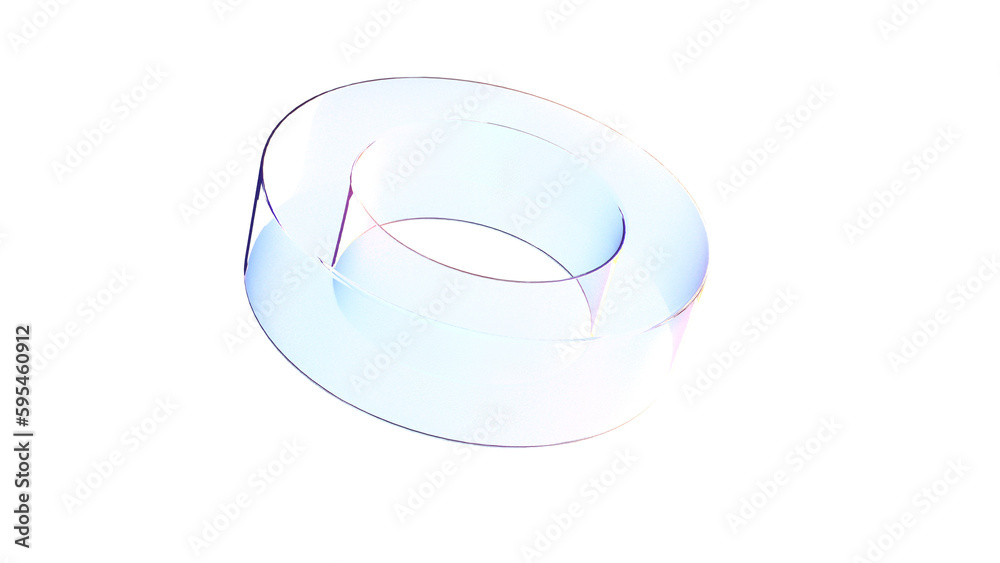 Holographic tube on transparent 3d render Holographic tube on transparent 3d render